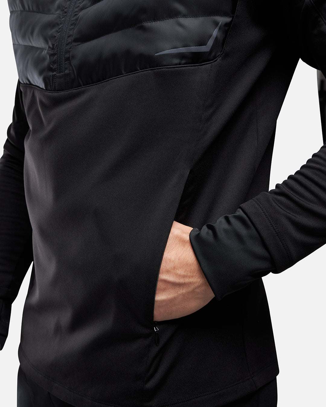 FK Rocks 1/2 Zip Top with Integrated Hood - Black