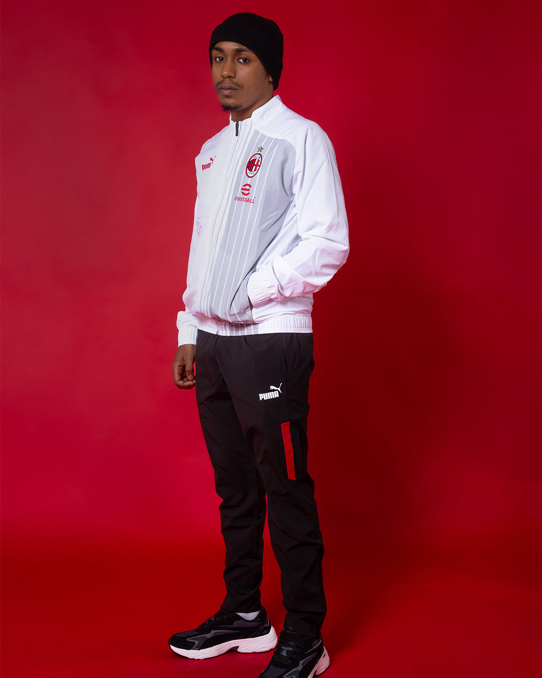 AC Milan Tracksuit Bottoms - Black/Red/White