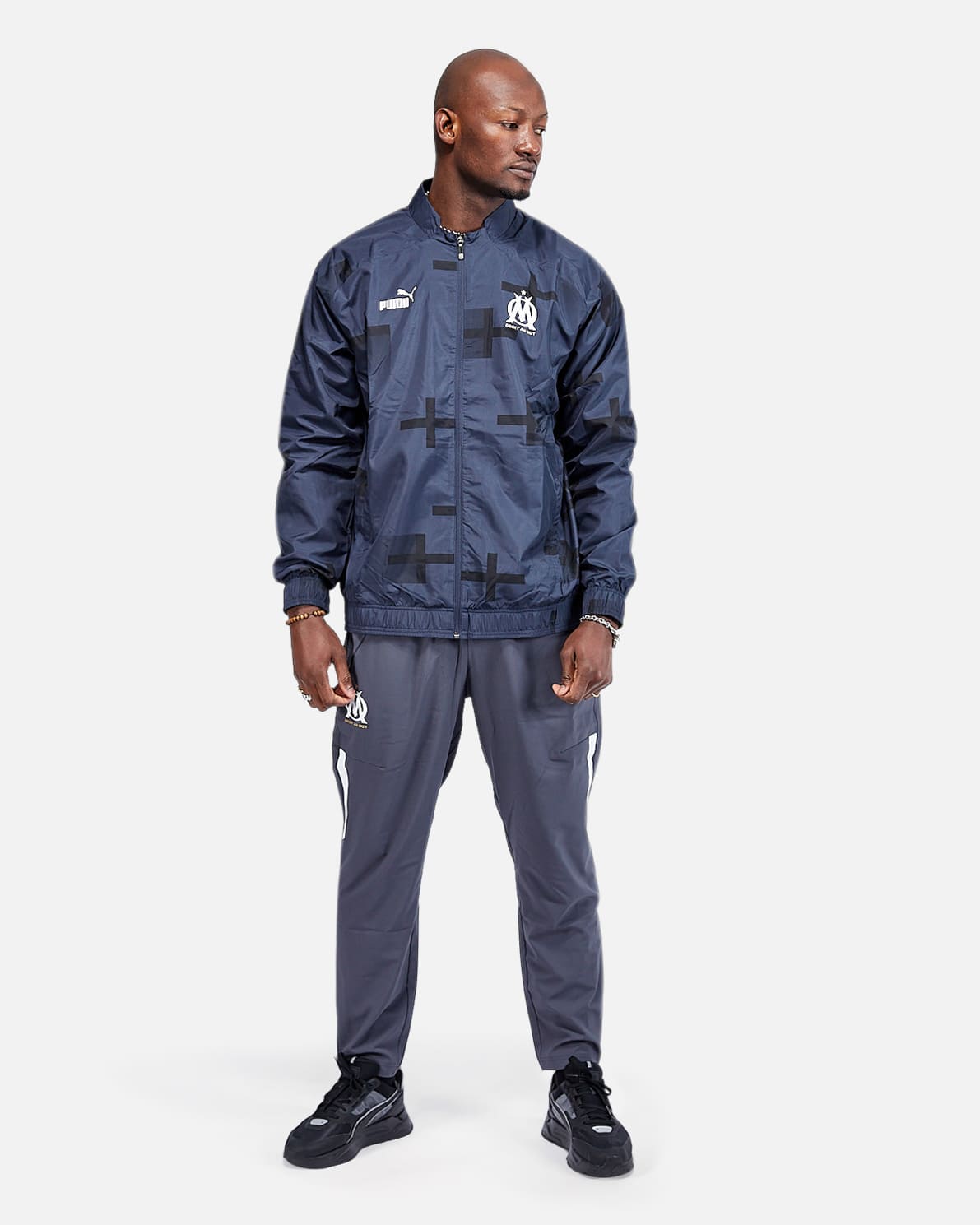 Veste de survêtement OM - Bleu/Noir/Blanc