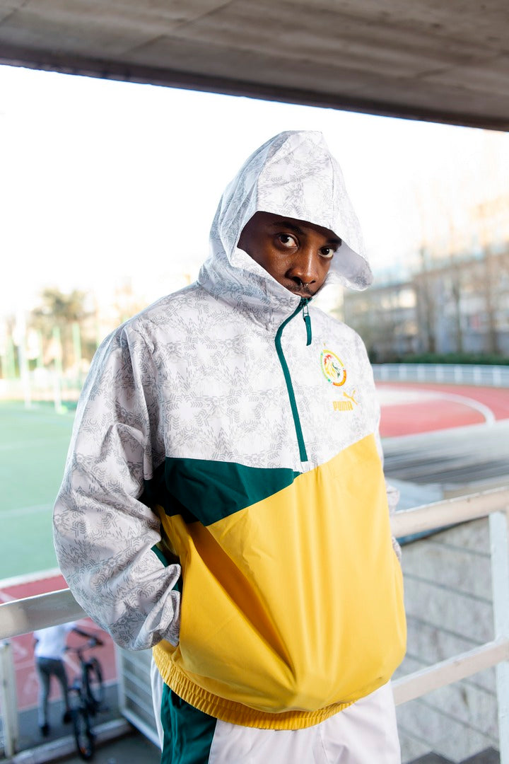 Senegal Windbreaker Jacket - White/Green/Yellow