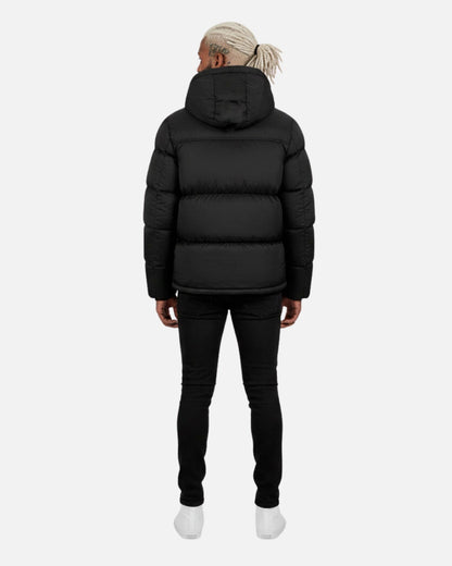 Doudoune avec Cagoule Intégrée Helvetica Middle Block II - Noir