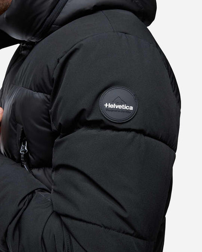 Helvetica Ricky 2 down jacket with integrated hood - Black