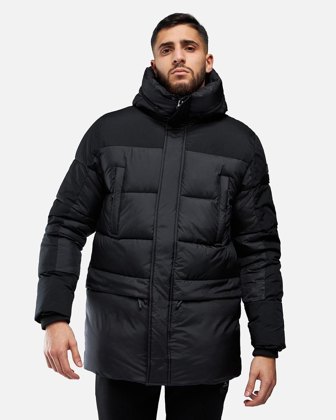Helvetica Ricky 2 down jacket with integrated hood - Black