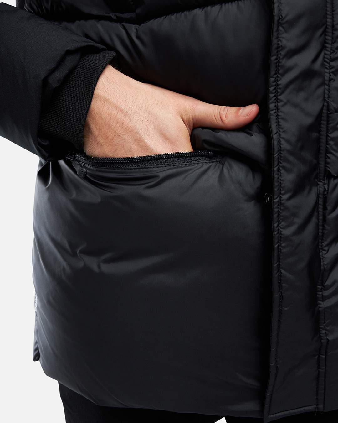 Helvetica Ricky 2 down jacket with integrated hood - Black