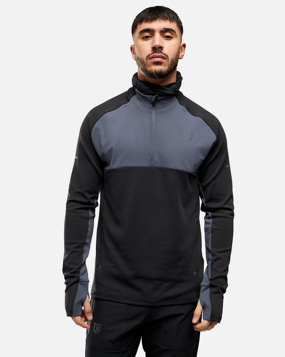 Haut 1/2 Zip FK Rocks II Cagoule Intégrée - Noir/Gris