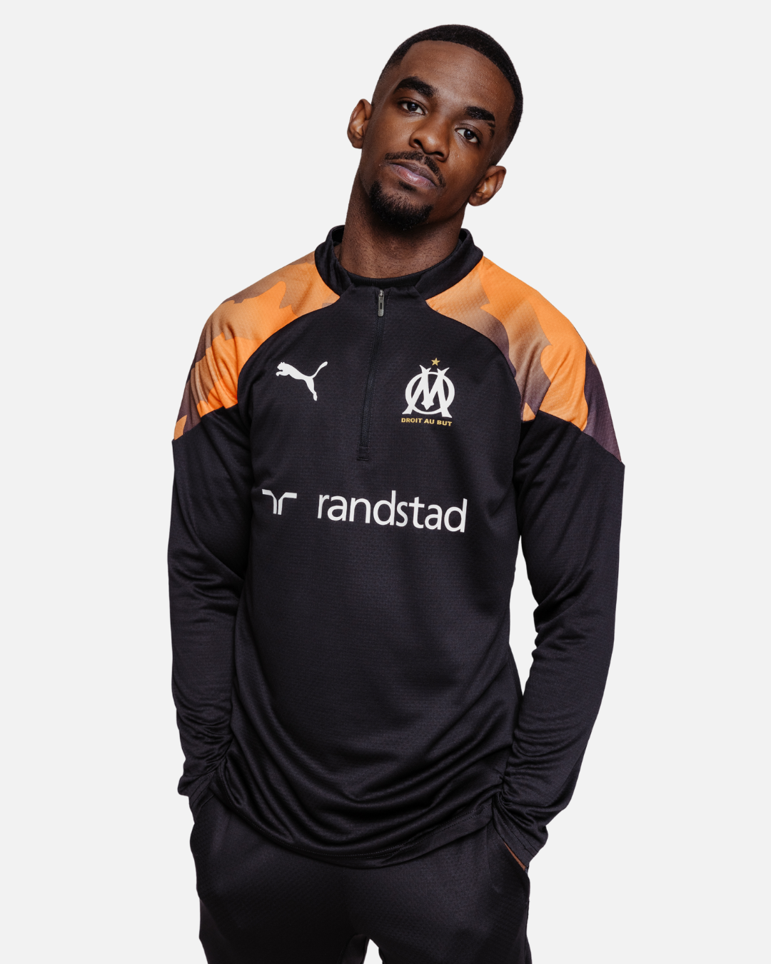 Haut d'entrainement OM - Noir/Orange