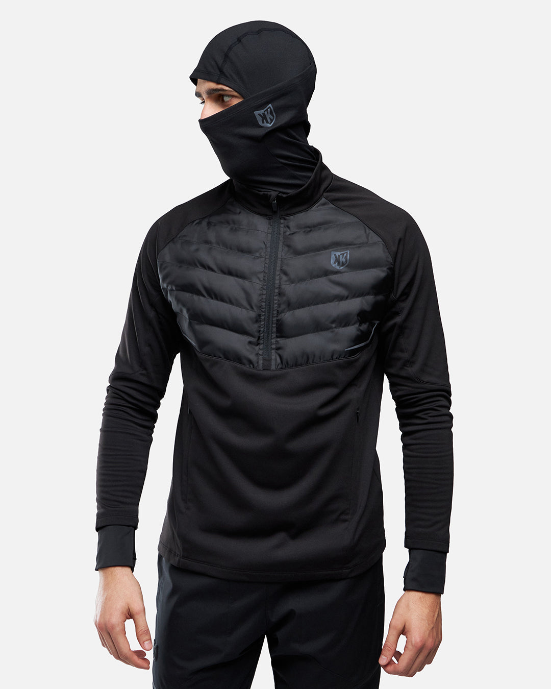 FK Rocks 1/2 Zip Top with Integrated Hood - Black