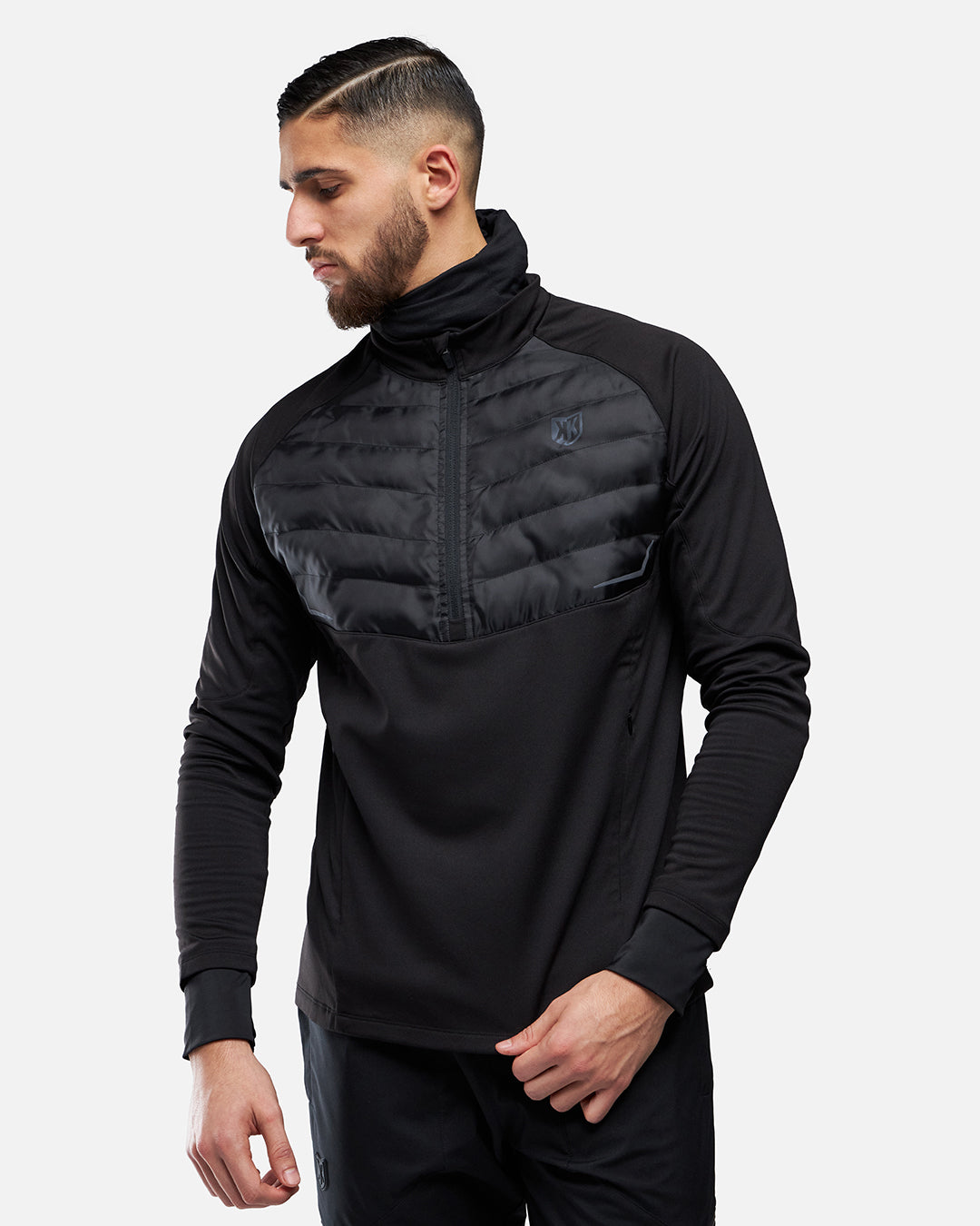 FK Rocks 1/2 Zip Top with Integrated Hood - Black