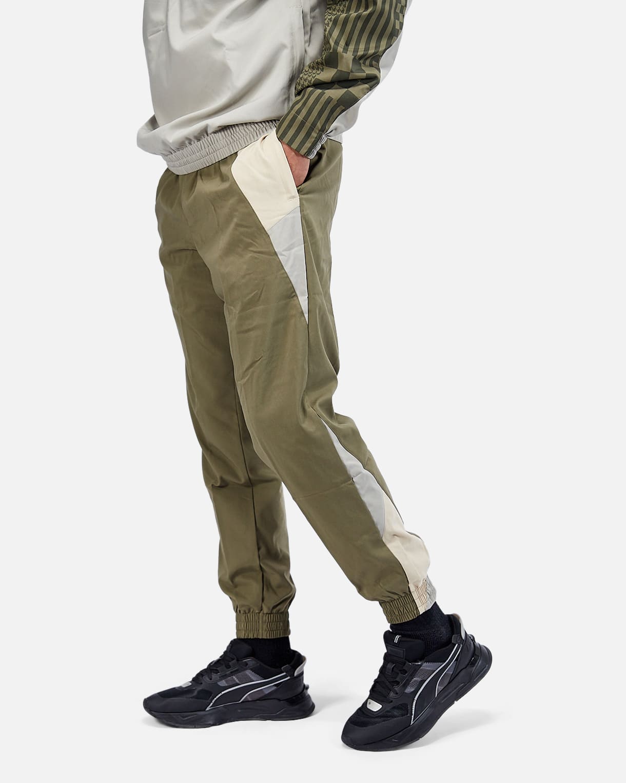 AC Milan Tracksuit Bottoms - Khaki/Grey