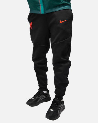 Liverpool Fleece Tracksuit Bottoms - Black/Red