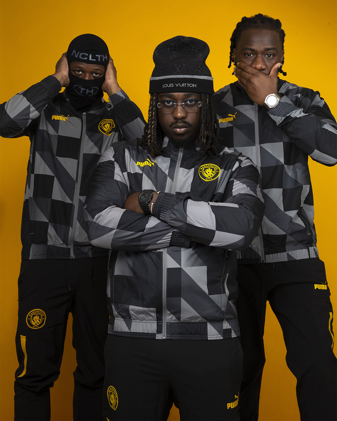 Manchester City Tracksuit Bottoms - Black/Yellow