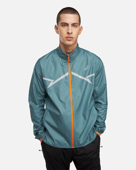 Asics Running Lite-Show Windproof Jacket - Turquoise Blue
