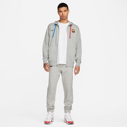 FC Barcelona Hooded Jacket - Grey/Blue/Red