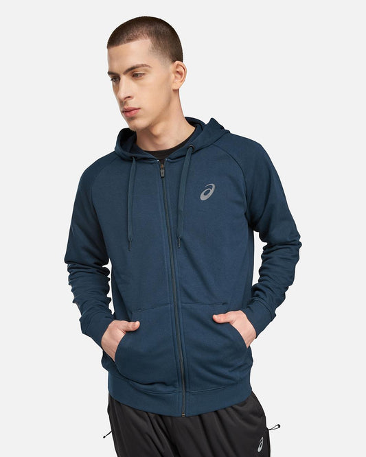 Big Asics FZ Hoodie Jacket - Blue/Grey