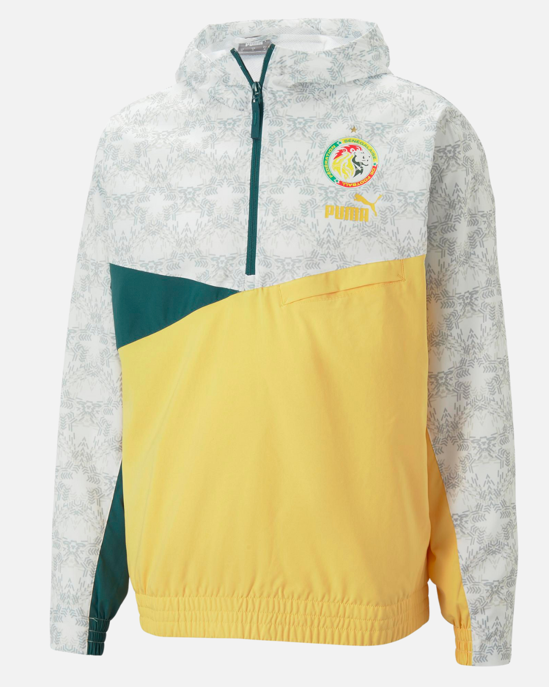 Senegal Windbreaker Jacket - White/Green/Yellow