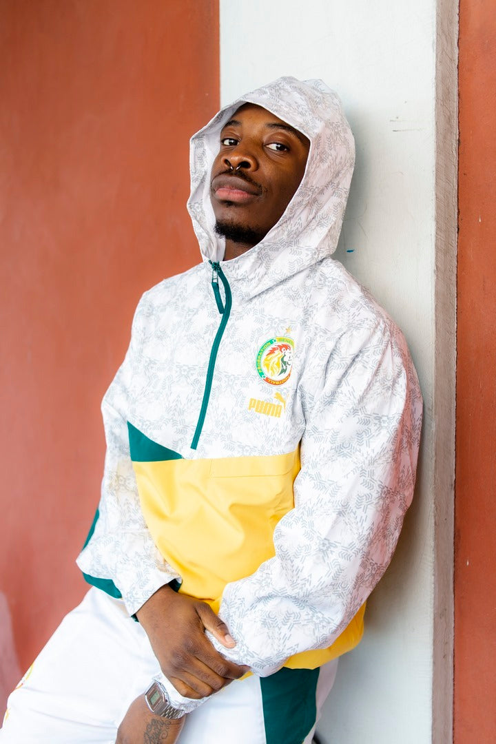 Senegal Windbreaker Jacket - White/Green/Yellow