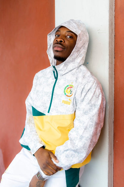 Senegal Windbreaker Jacket - White/Green/Yellow