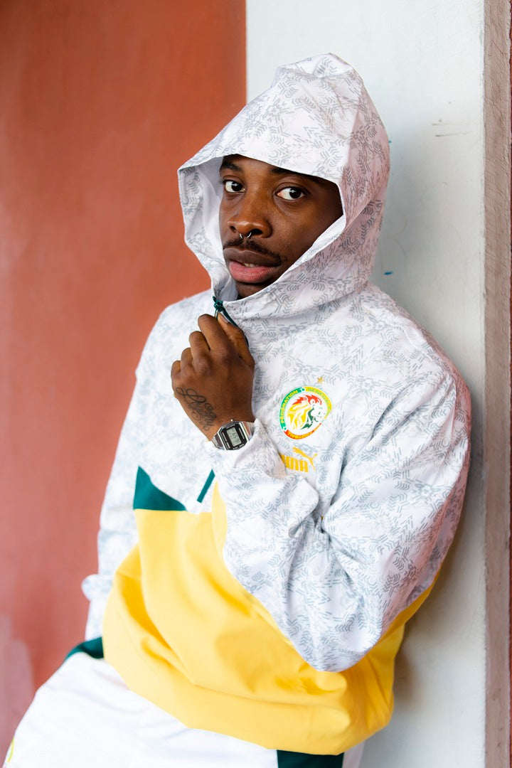 Senegal Windbreaker Jacket - White/Green/Yellow