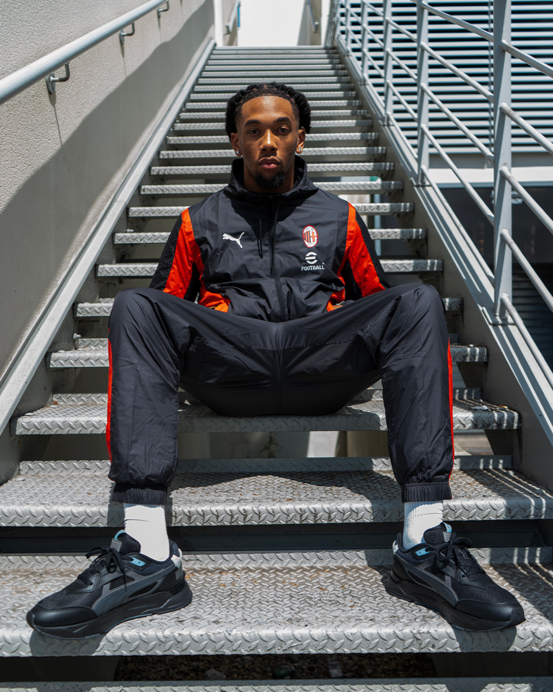 Veste de survêtement Milan AC - Noir/Rouge